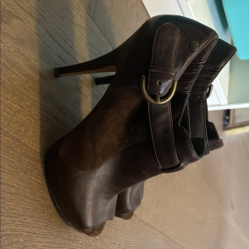 Coach Dark Brown Heeled Boots